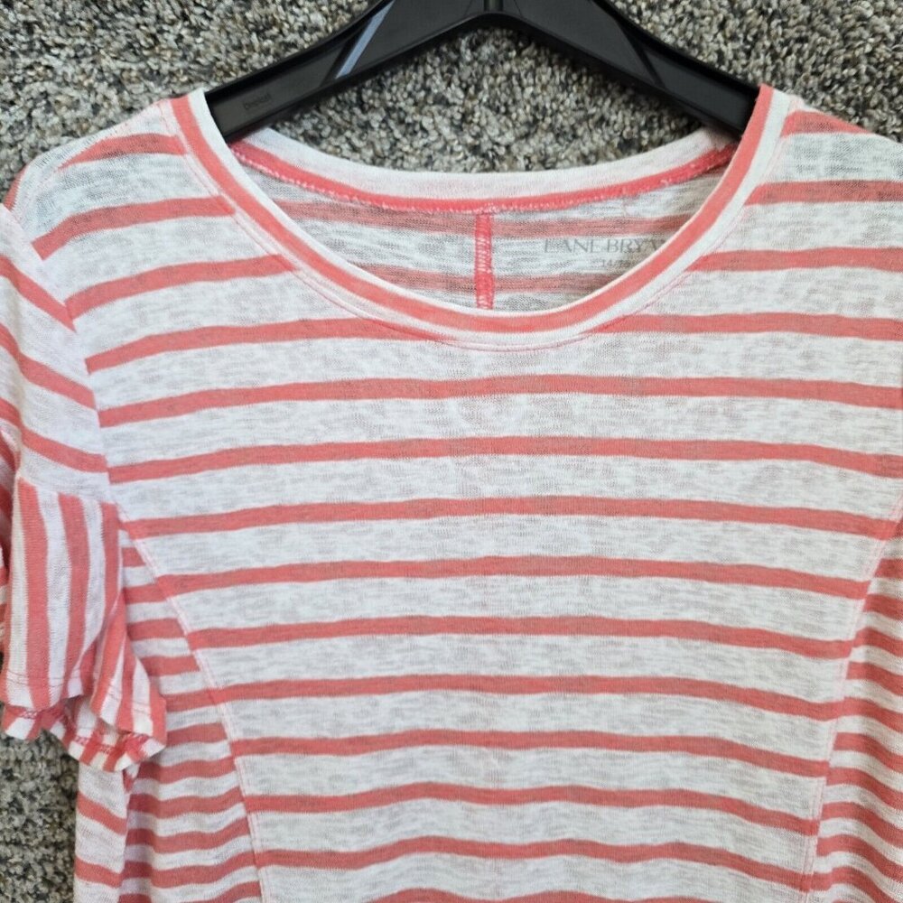 Lane Bryant Top Womens‎ Plus 14/16 Pink Striped Scoop Neck Rayon Blend Ladies - Picture 4 of 7